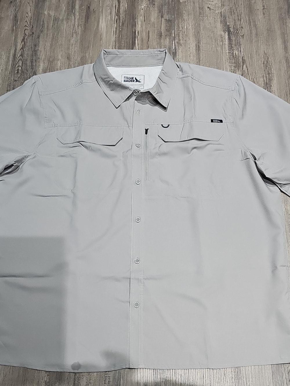 Eddie Bauer Taupe Button-Up Shirt